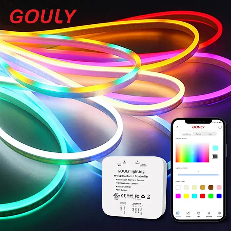 DC12V IP67 SMD5050 WS2811 Smart Control RGB Color-Changing LED Neon Strip